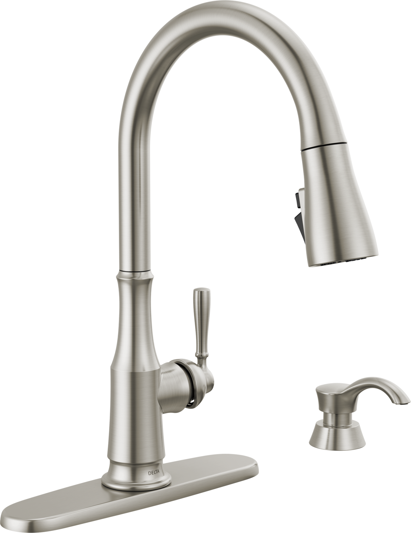 Llave para cocina monomando extensible con dispensador de jabón y tecnología ShieldSpray, imagen 1