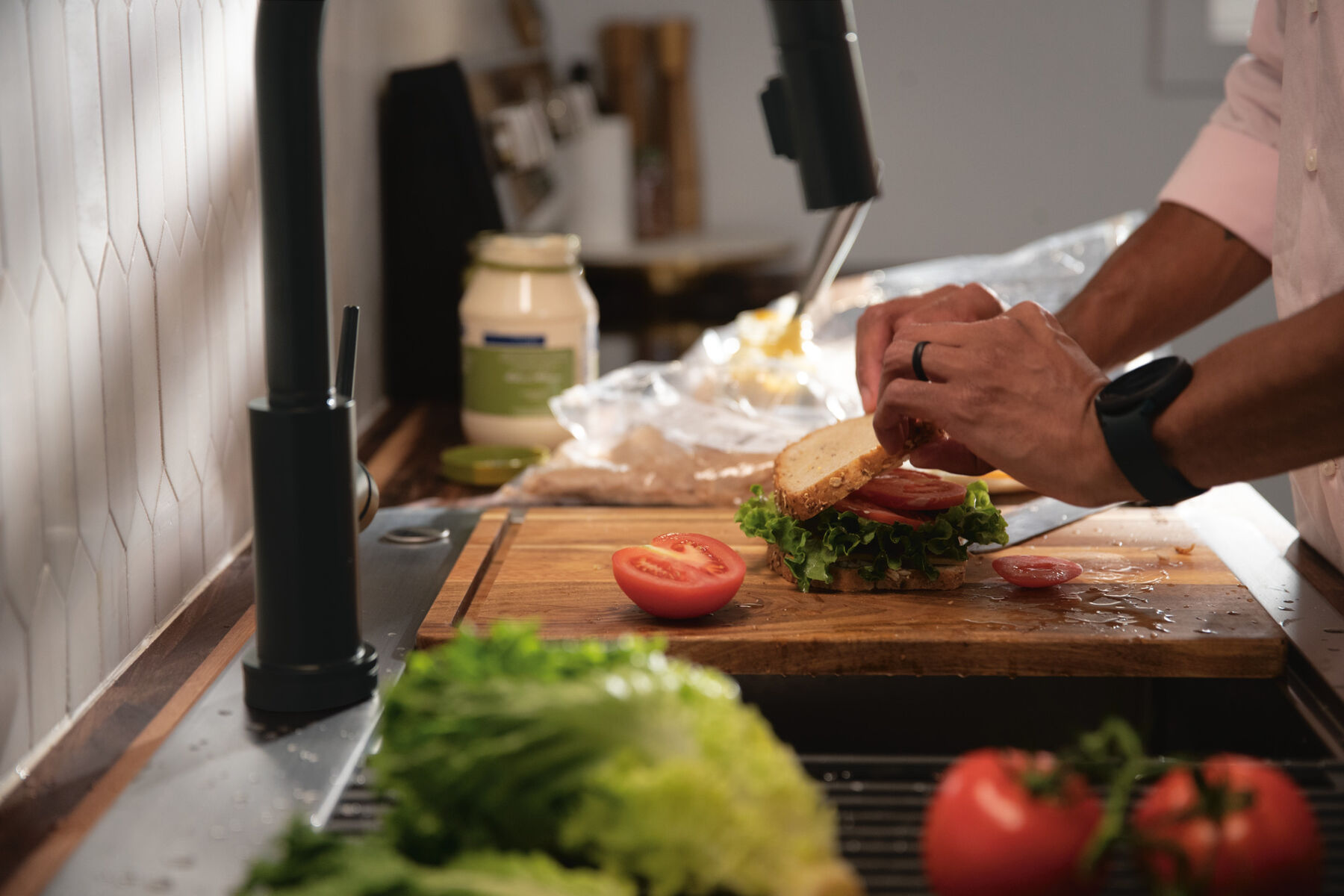Llave para cocina monomando extensible con tecnología Touch<sub>2</sub>O®, imagen 18