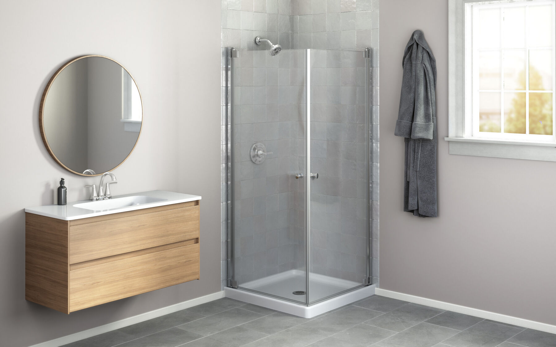 32x32 Corner Shower Bundle - Square, image 2
