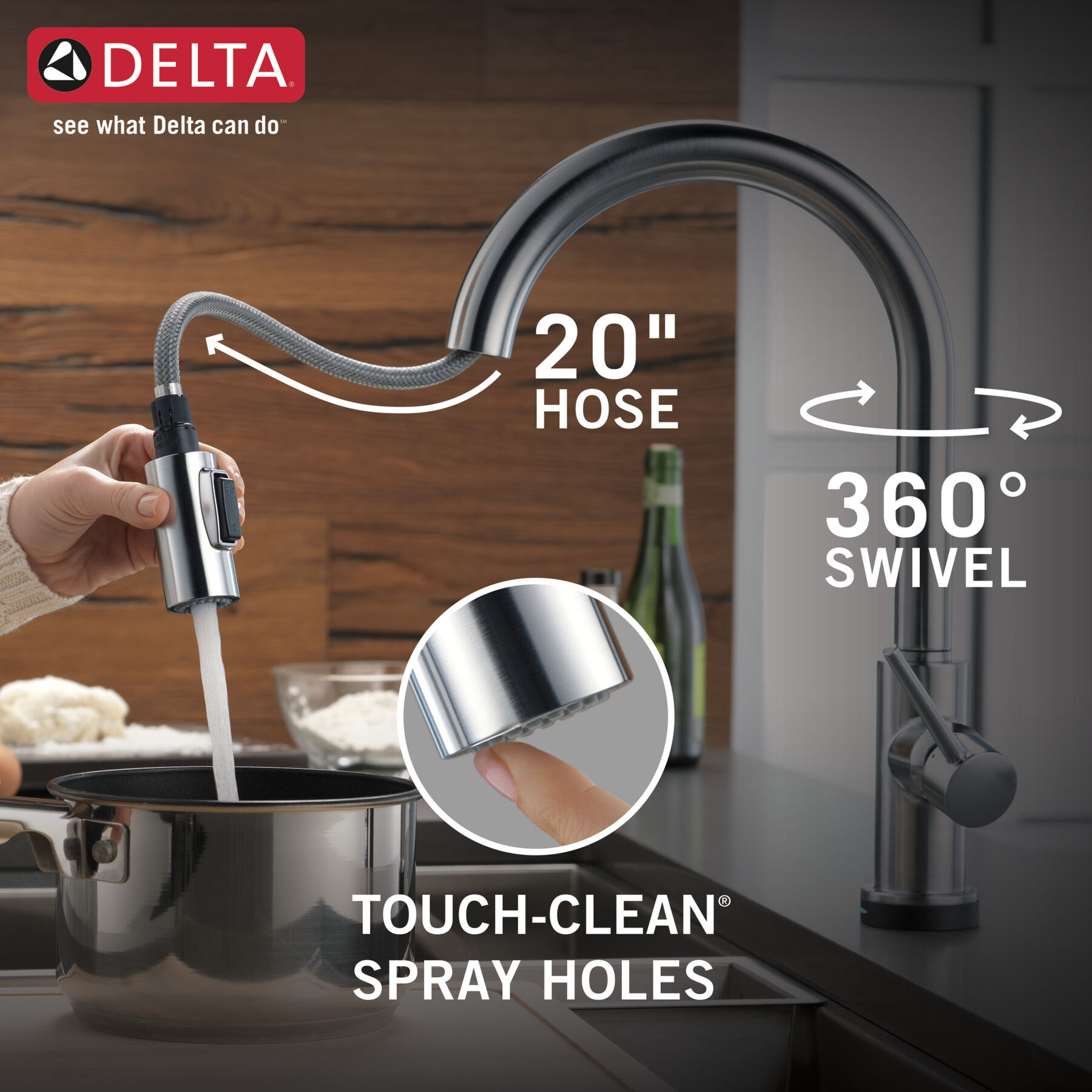 Llave para cocina monomando extensible con Touch (producto recertificado), imagen 7