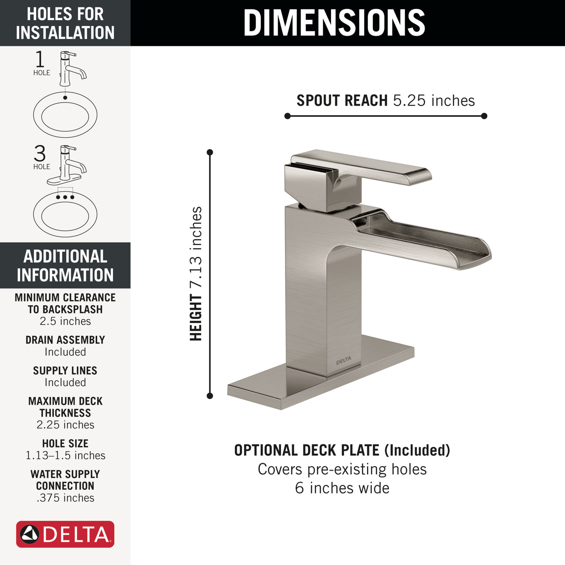 Llave para baño acanalada monomando, imagen 1