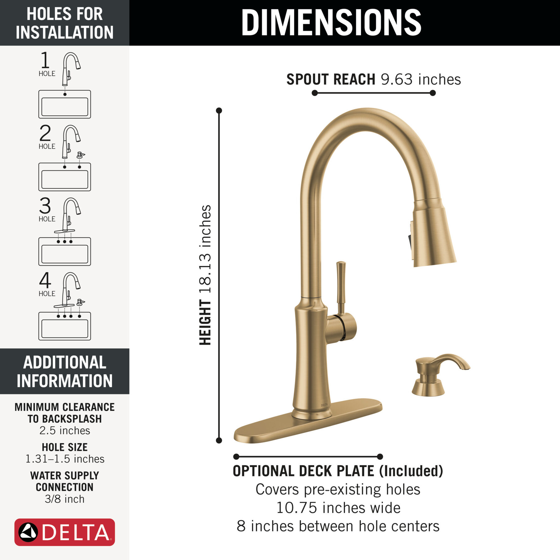 Single Handle Kitchen Pull-Down Faucet w/ Soap Dispenser, image 3