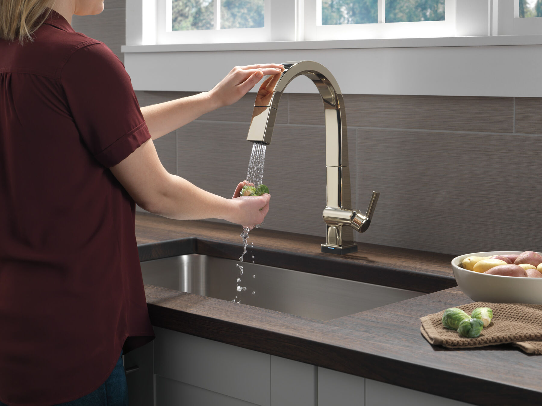Llave para cocina monomando extensible con tecnología Touch<sub>2</sub>O®, imagen 2
