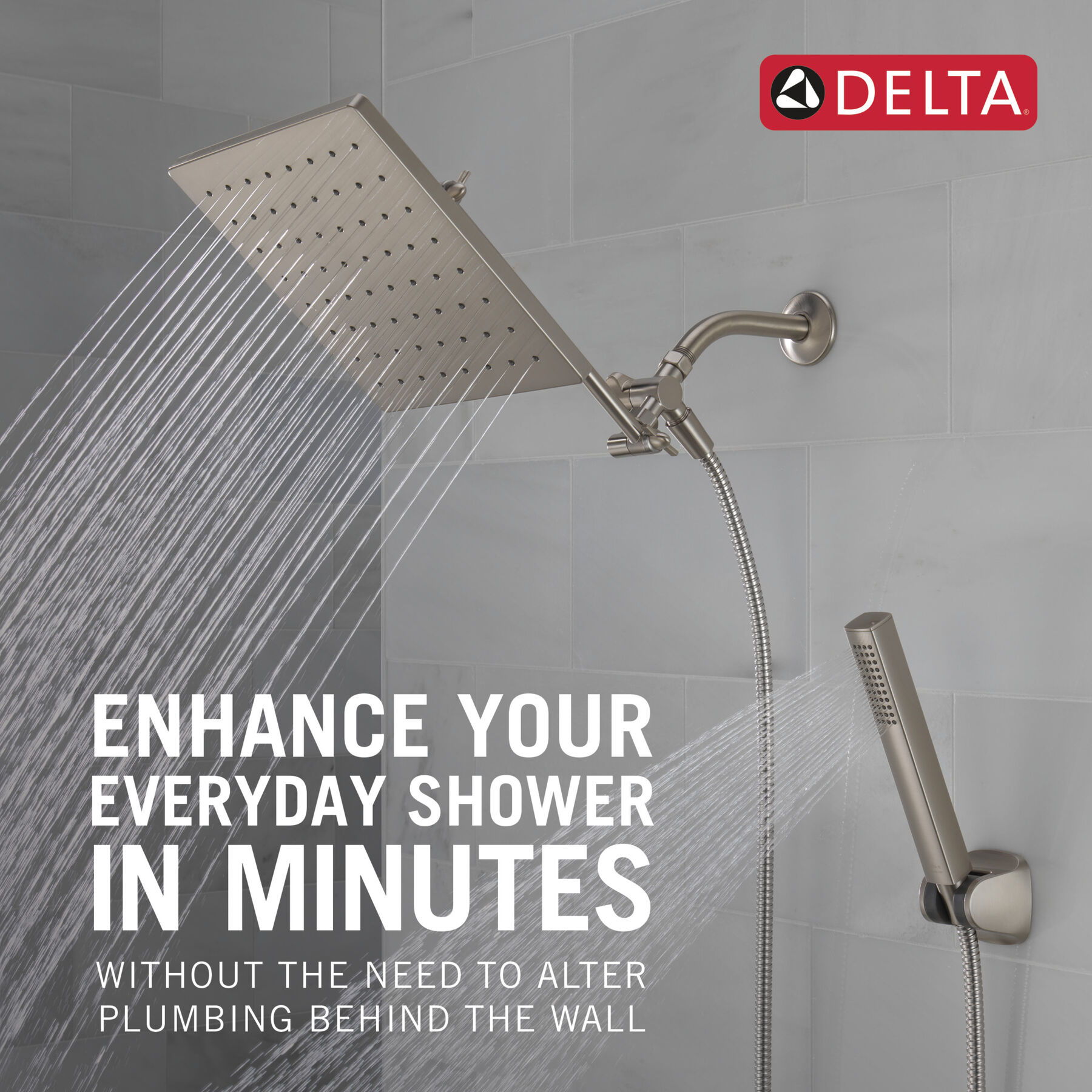 10 inch Raincan Shower Head & Hand Held Combo with Adjustable Extension Arm, image 4