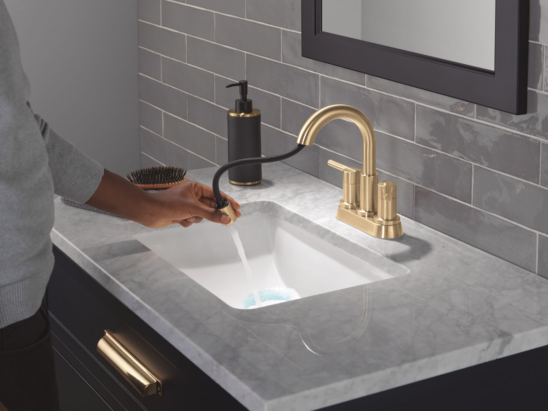 Llave para baño extensible de combinación de dos manijas, imagen 6