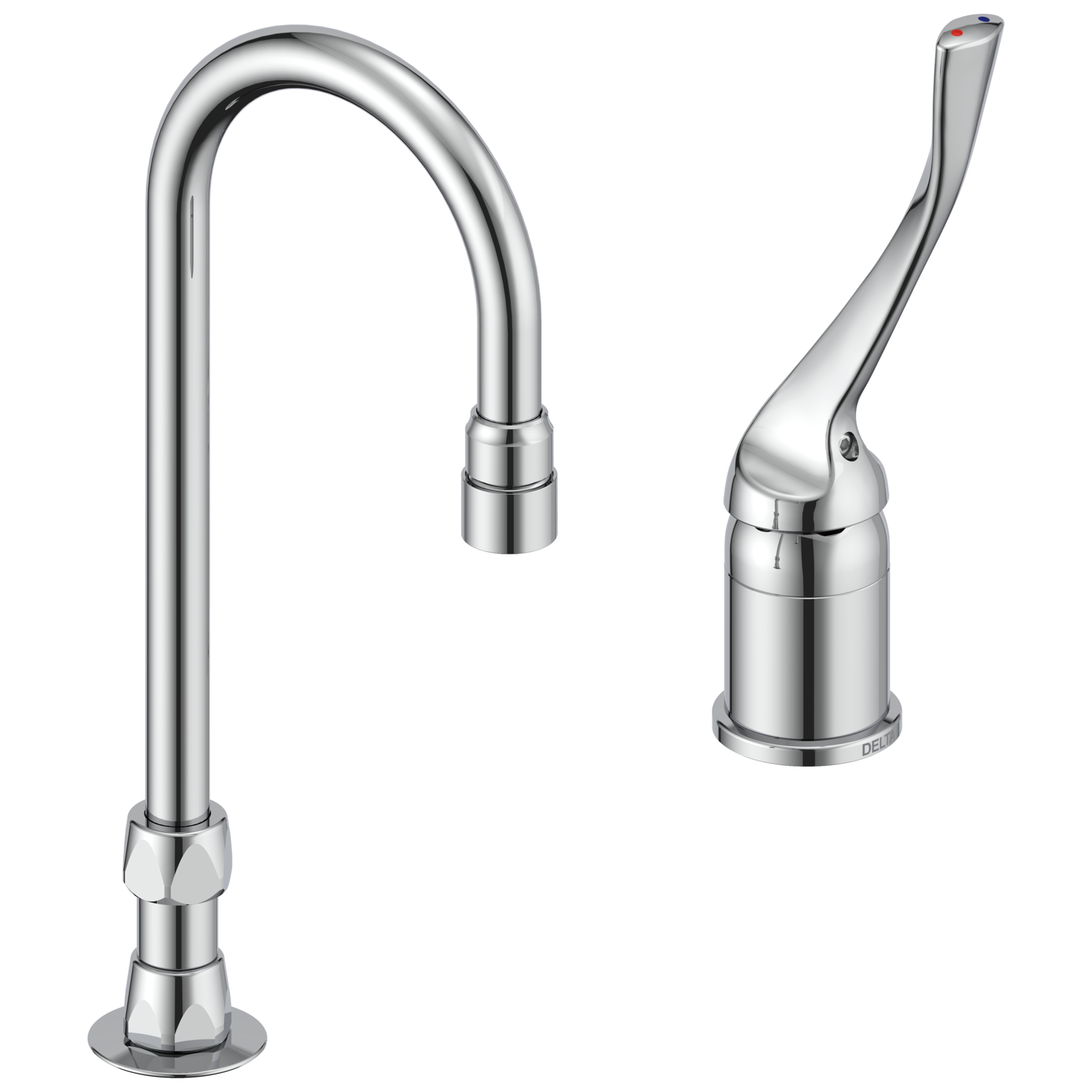 Single Control Mixing Faucet with Gooseneck Spout - Less Pop-Up, image 1