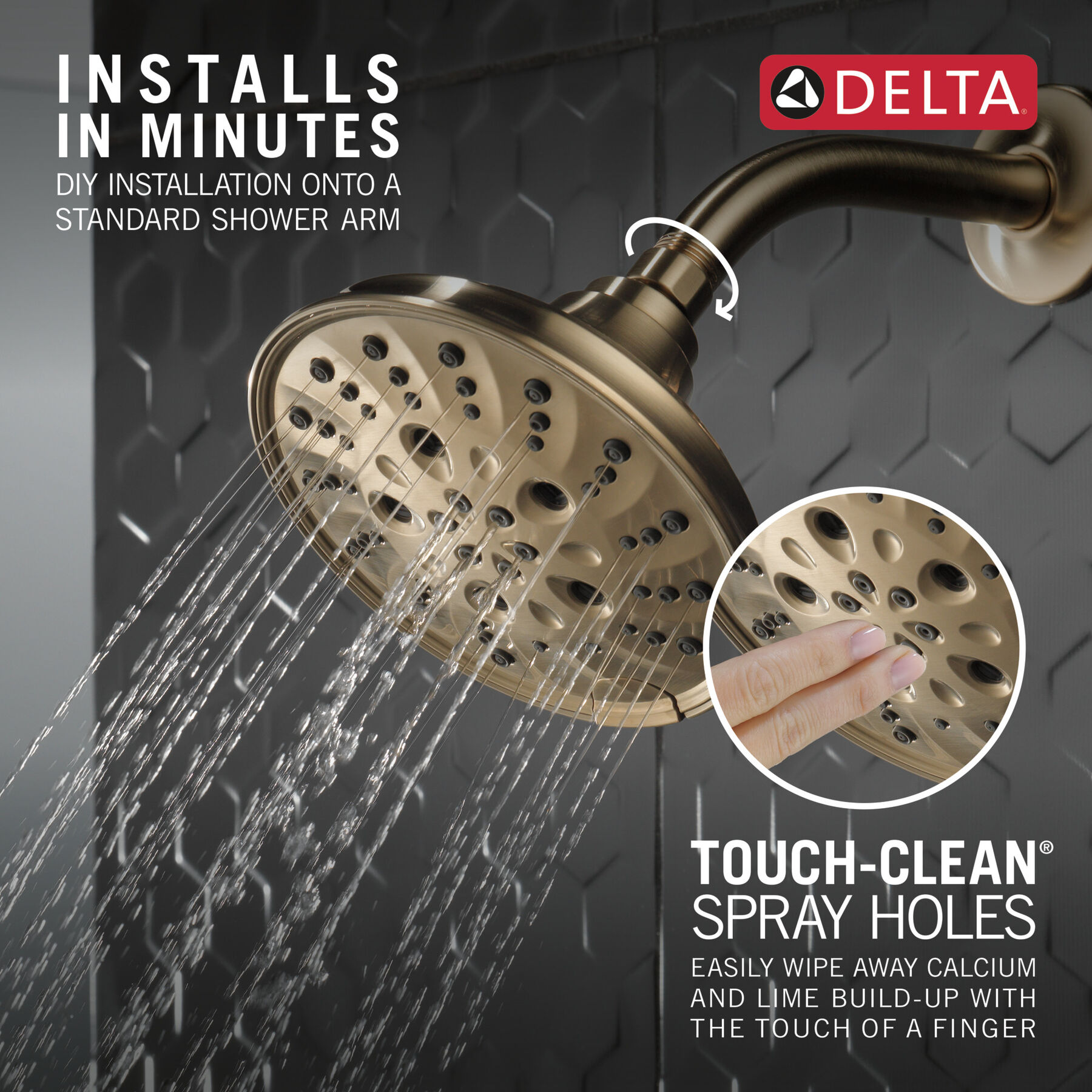 H<sub>2</sub>Okinetic® 5-Setting Traditional Raincan Shower Head (Recertified), image 3