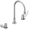 Llave para baño independiente de dos manijas con tubo de salida tipo cuello de ganso - Sin desagüe emergente