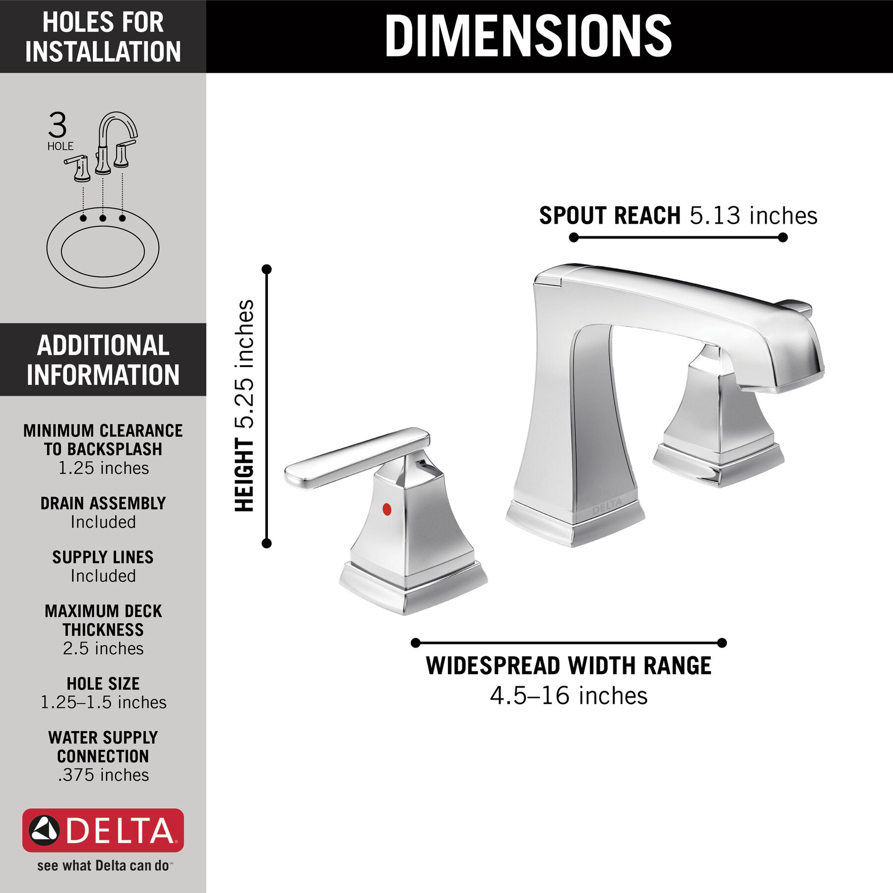 Llave para baño de extensión con dos manijas con EZ Anchor®, imagen 3