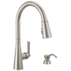 Llave para cocina monomando extensible con dispensador de jabón y tecnología ShieldSpray