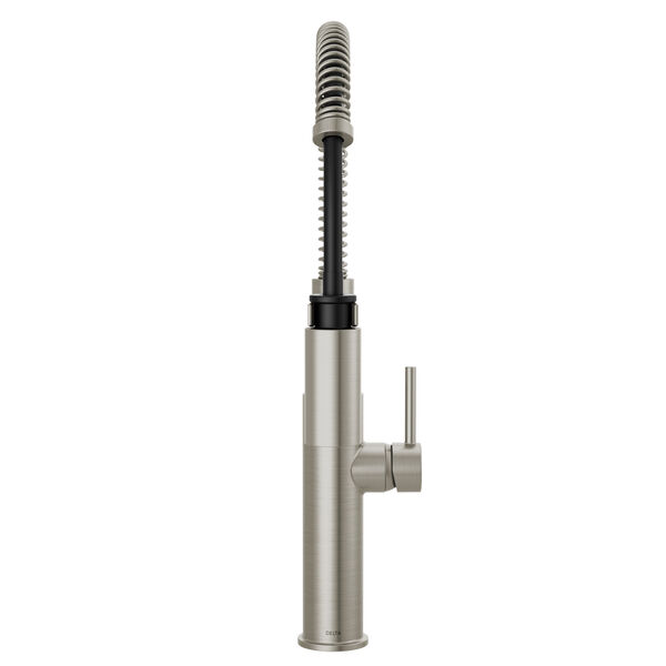 Llave para cocina extensible de una manija con tubo de salida con muelle