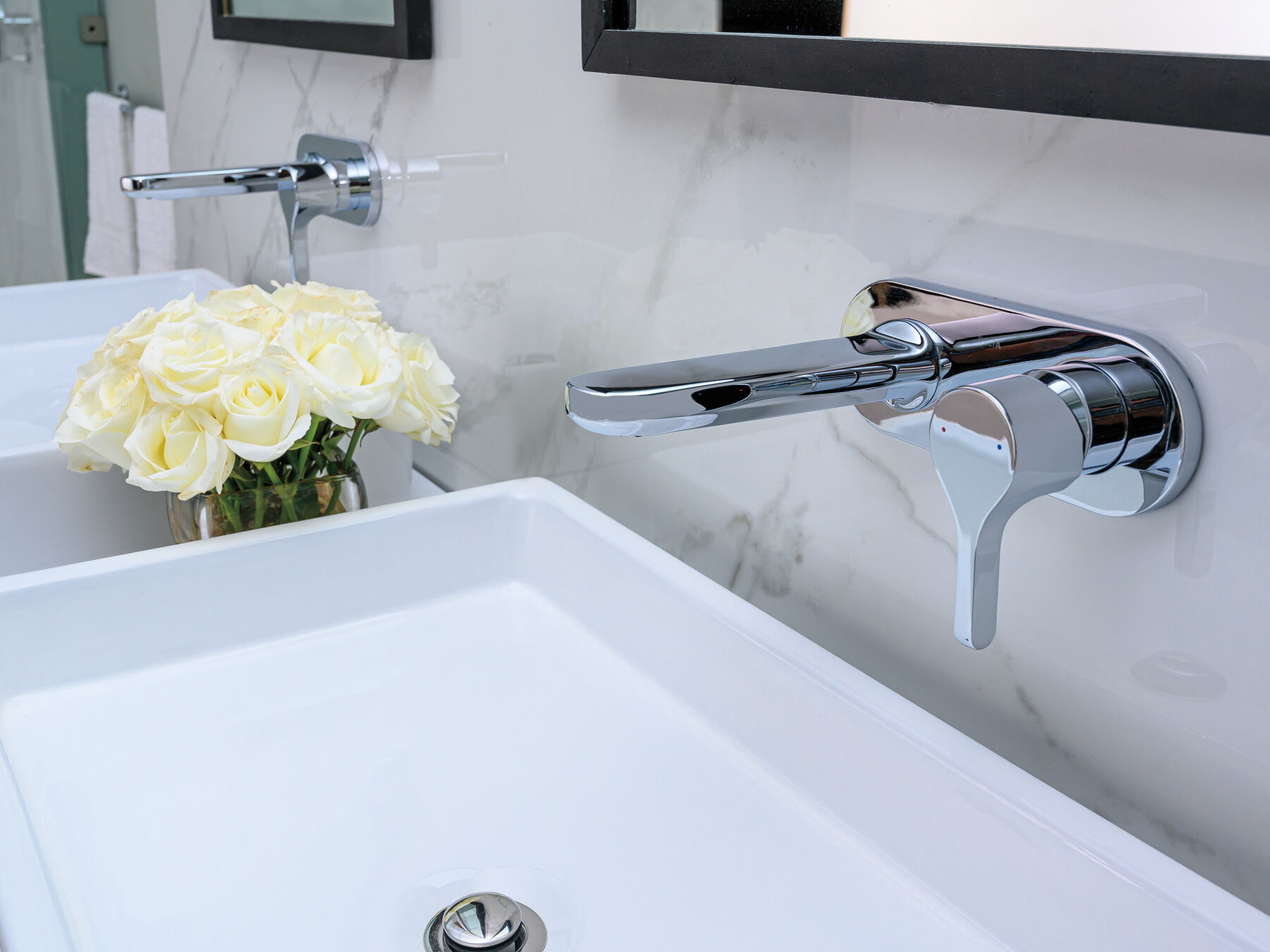 Single Handle Wall-Mount Lavatory Faucet, image 1