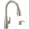 Llave para cocina monomando extensible con dispensador de jabón y tecnología ShieldSpray