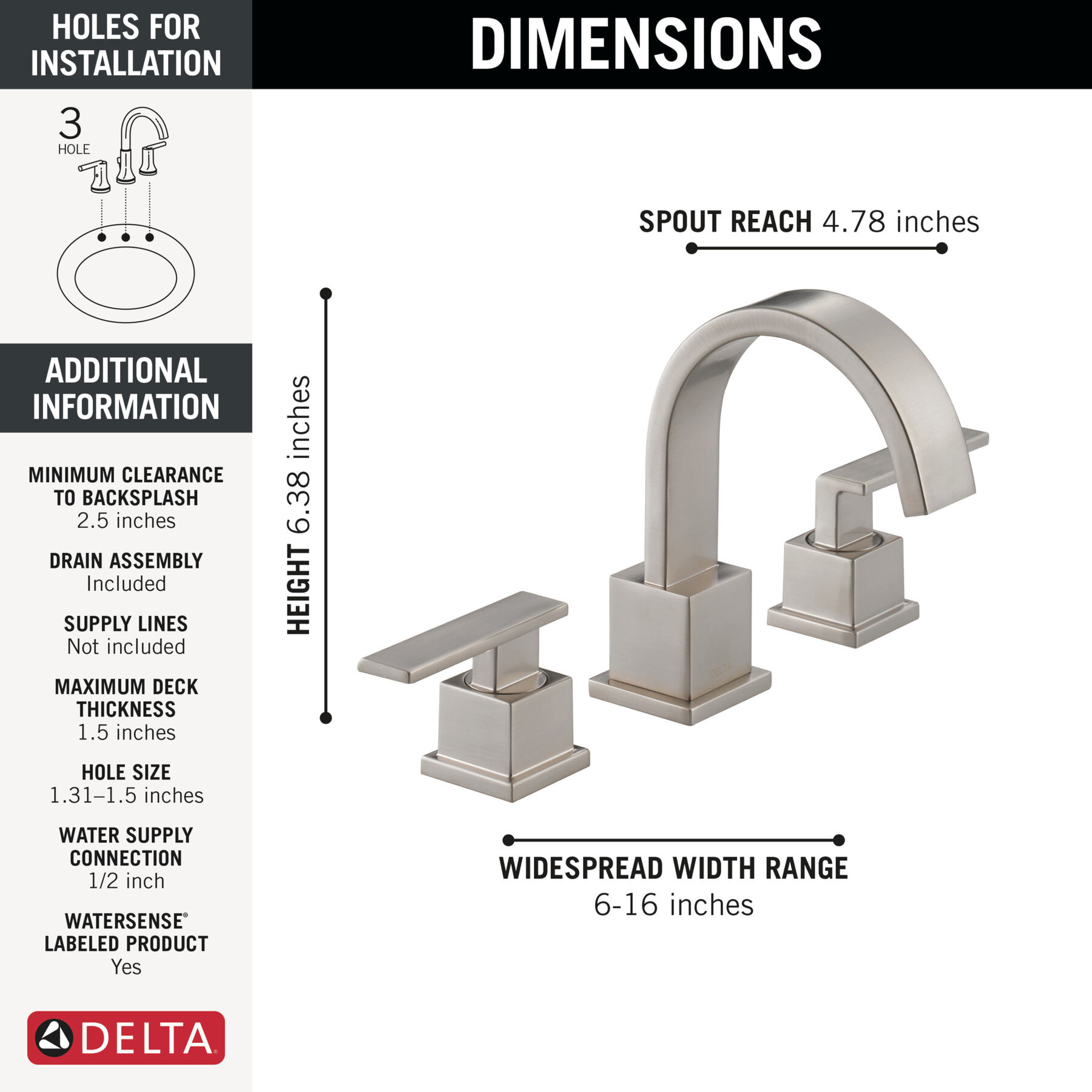 Widespread Lavatory Faucet with Shower Trim and Rough Bundle - 14 Series, image 1
