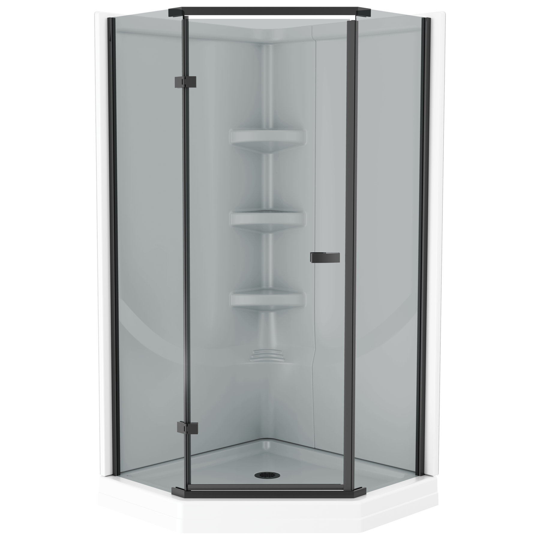 38x38 Corner Shower Bundle with Door - Classic Neo with Direct-to-Stud Wall Set