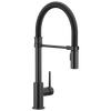 Llave para cocina extensible de una manija con tubo de salida con muelle