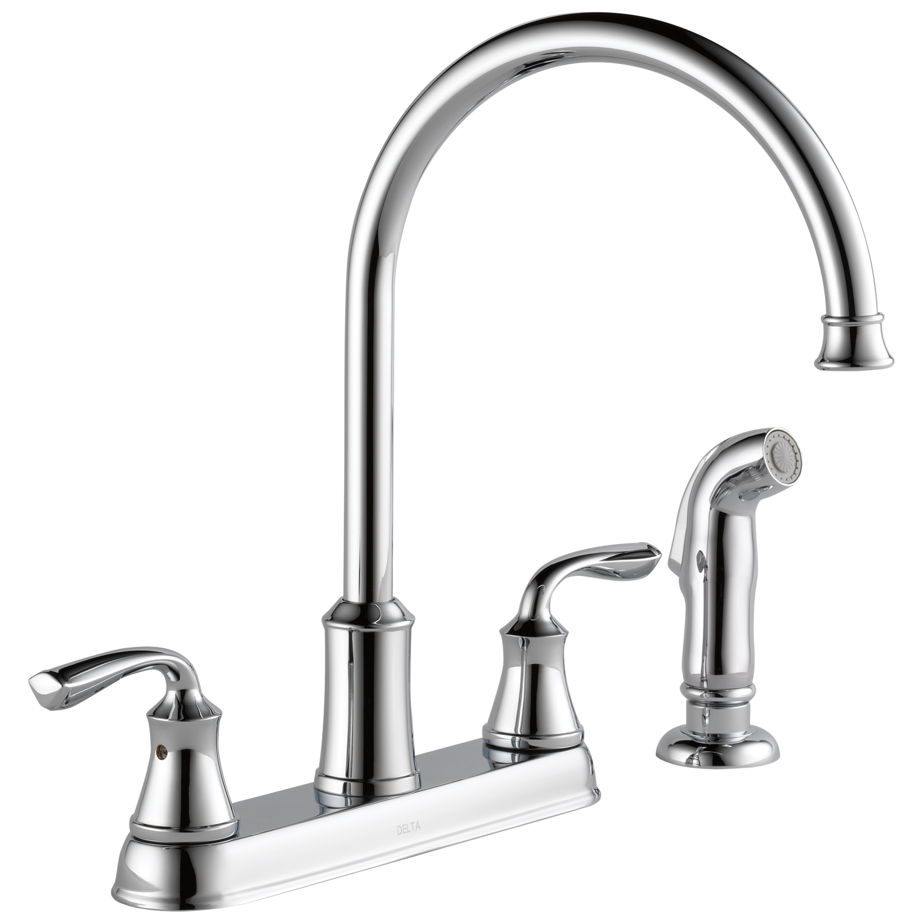 Llave para cocina de dos manijas con rociador