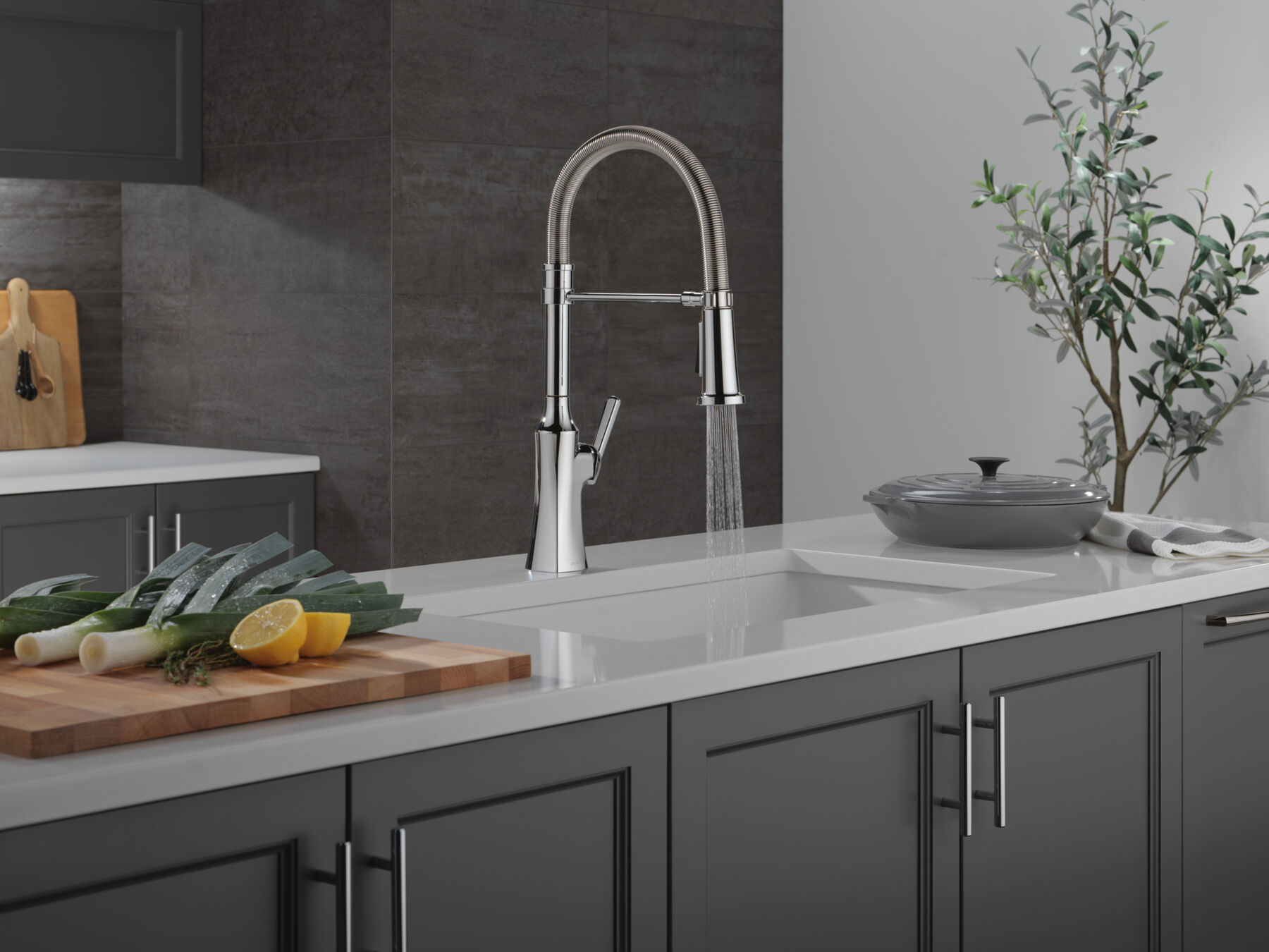 Llave para cocina monomando extensible con salida con resorte, imagen 10