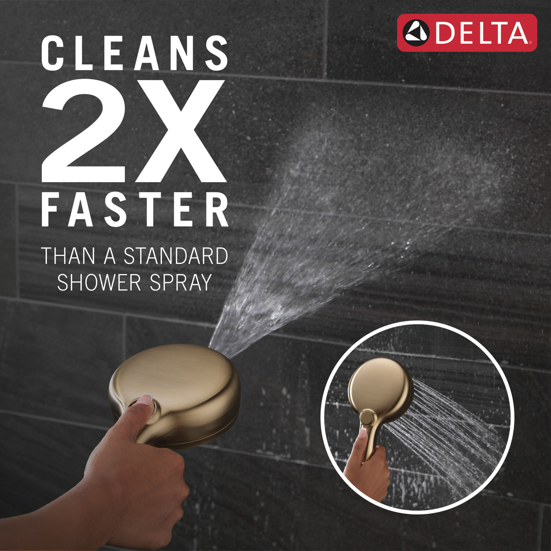7-Setting Wall Mount Hand Shower with Cleaning Spray, image 8