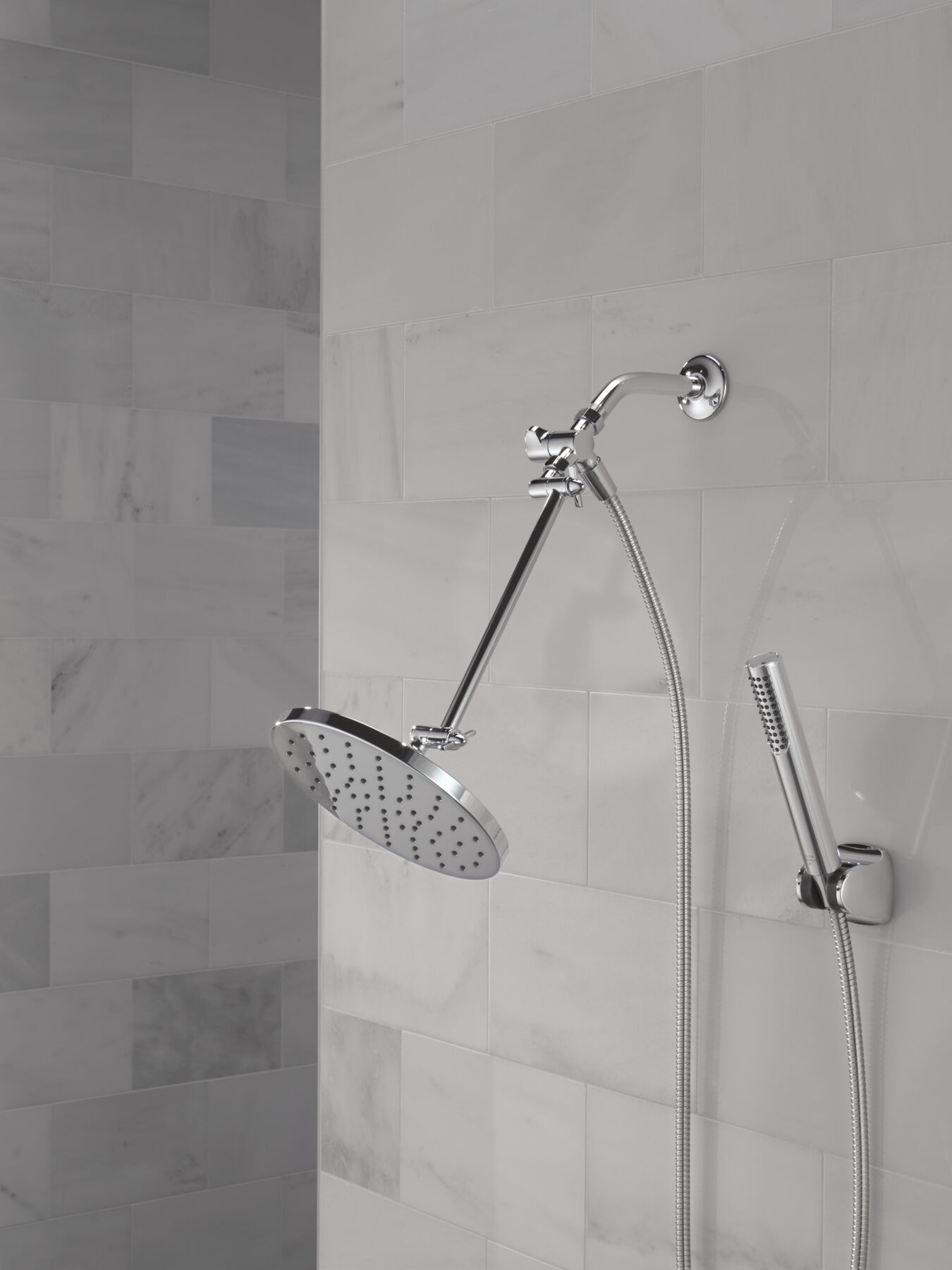 Adjustable Raincan Shower Head with Hand Shower, image 3