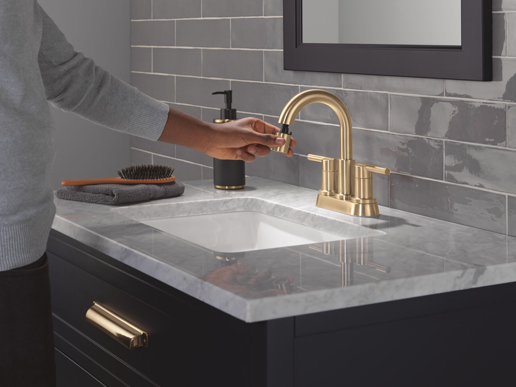 Llave para baño extensible de combinación de dos manijas, imagen 4