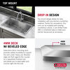 Lavabo de cocina tipo estación de trabajo con un receptáculo de acero inoxidable de 30" de montaje superior encastrado, con reborde WorkFlow™ y accesorios