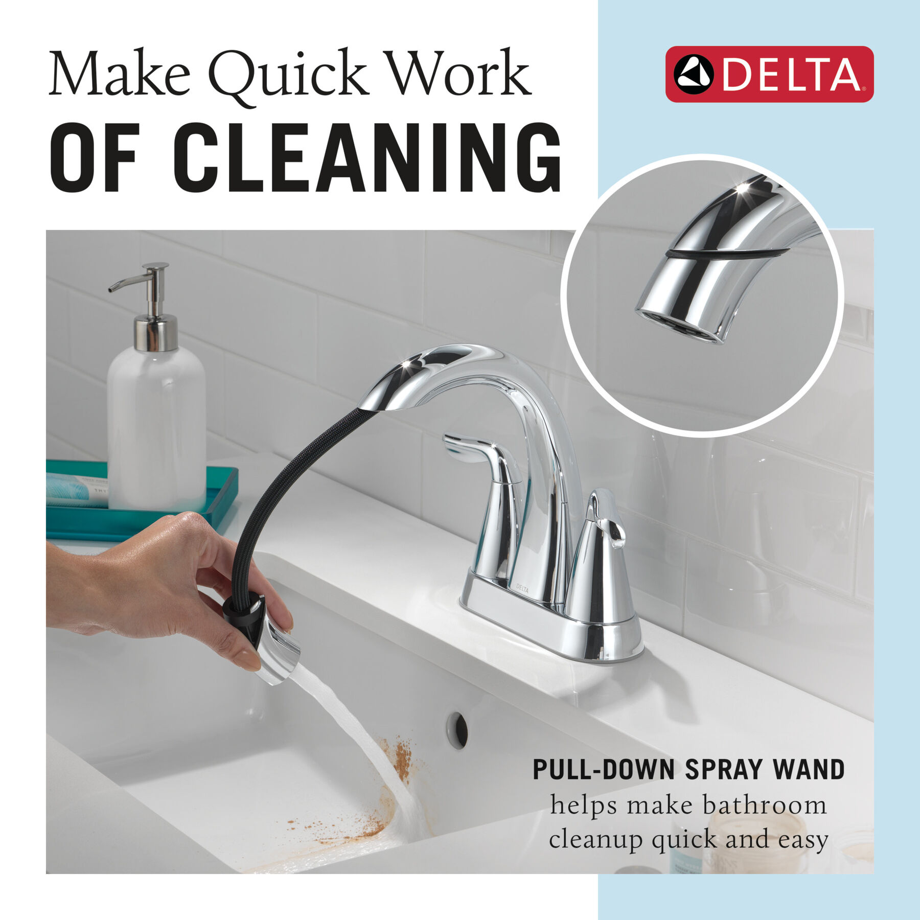 Llave para baño extensible de combinación de dos manijas, imagen 1