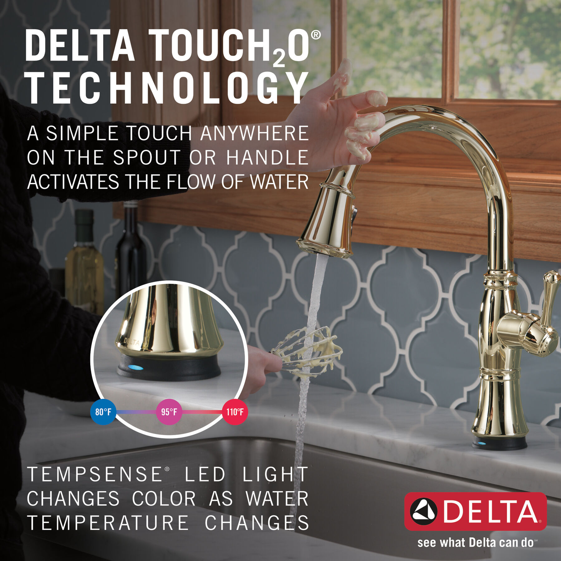 Llave para cocina monomando extensible con tecnologías Touch<sub>2</sub>O® y ShieldSpray®, imagen 5