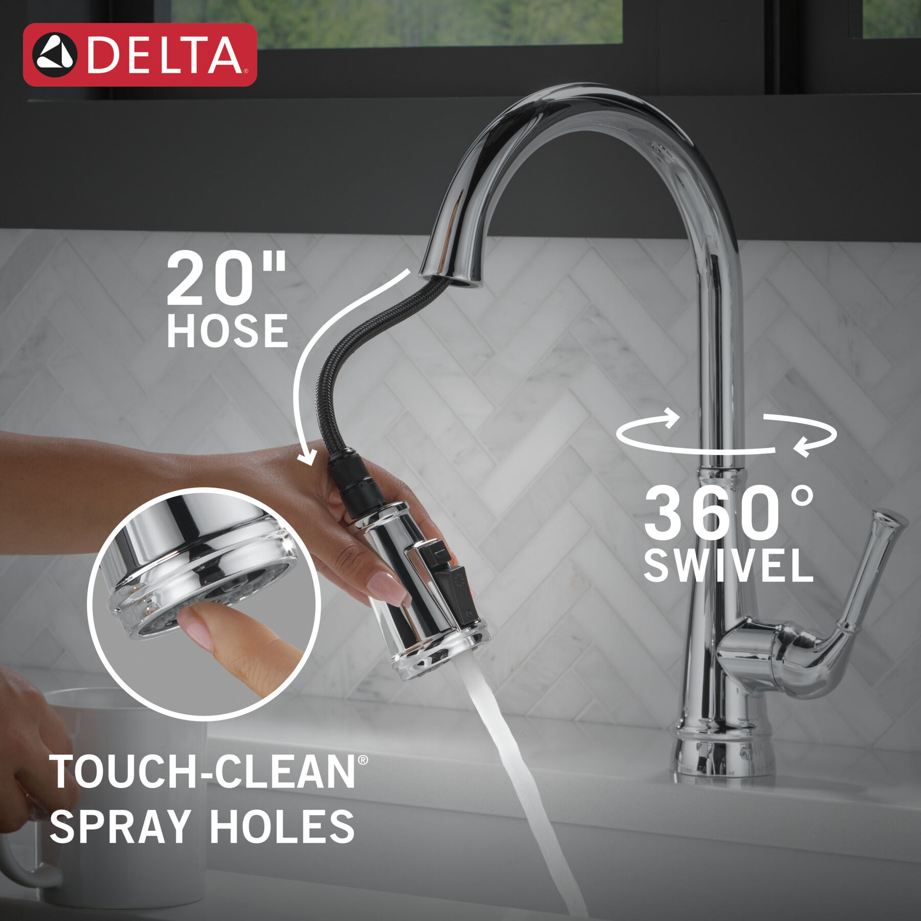 Llave para cocina monomando extensible con dispensador de jabón y tecnología ShieldSpray®, imagen 6