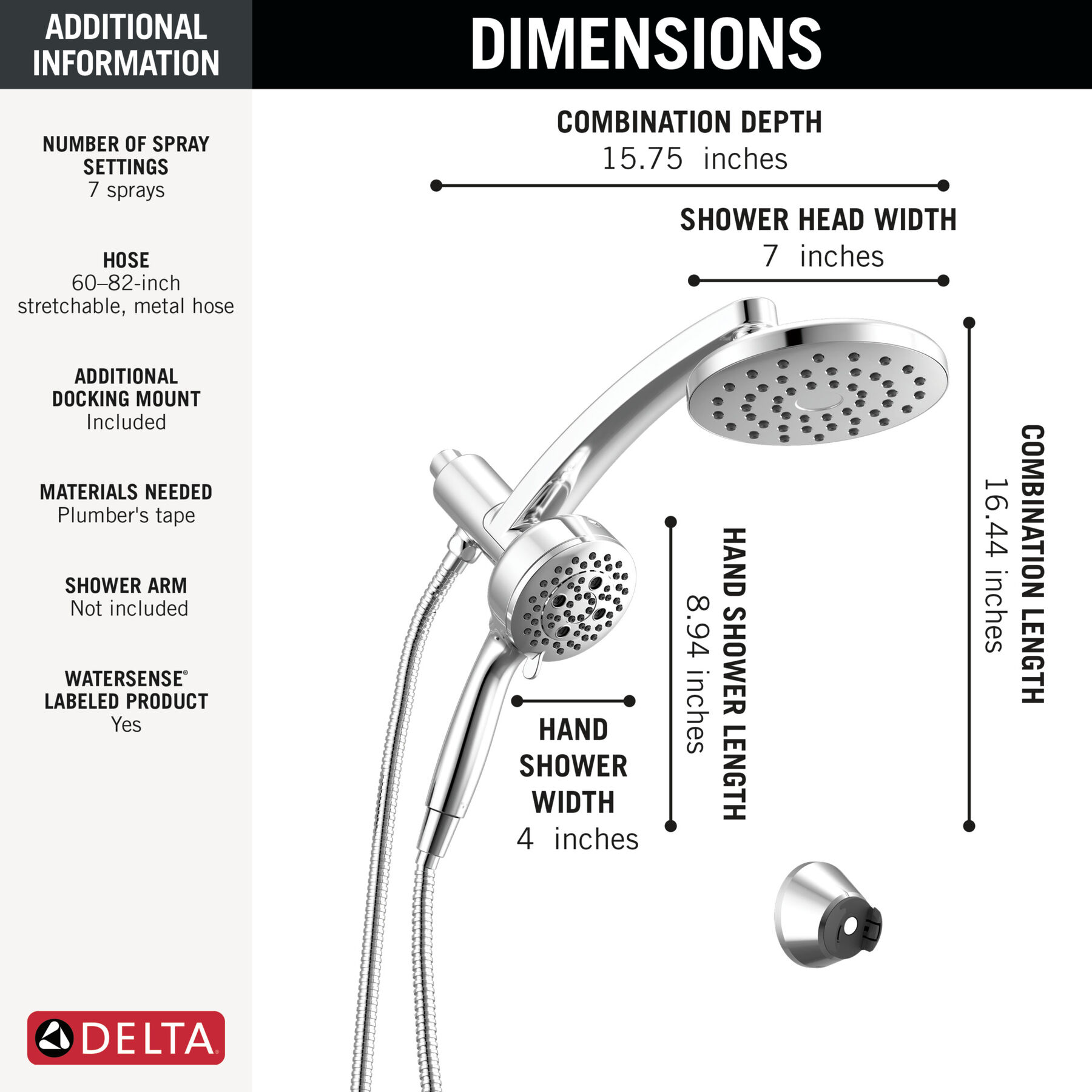 PivotPro™ 3-in-1 Combination Shower, image 23