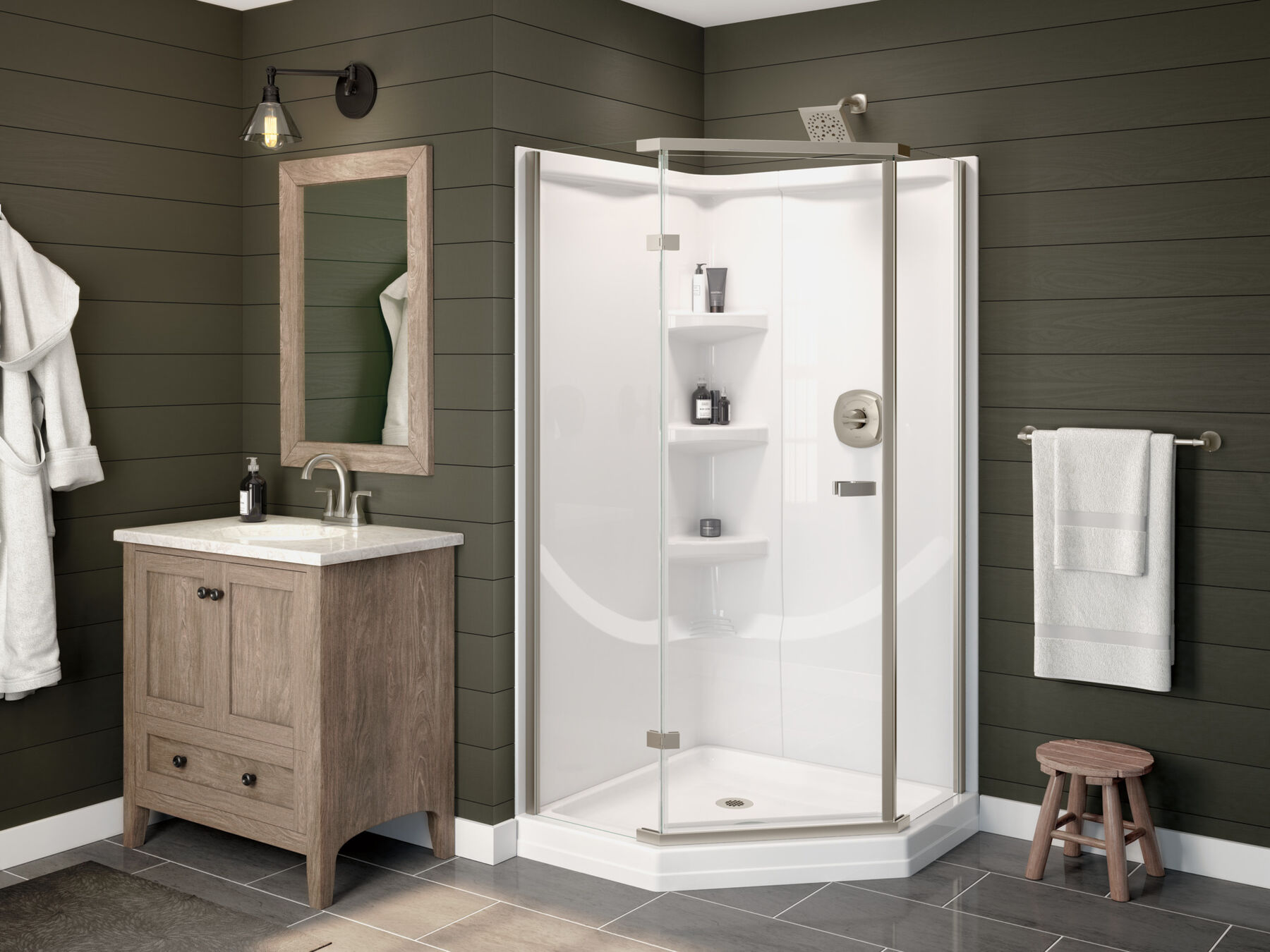 Shower Base with Wall and Enclosure Bundle, image 2