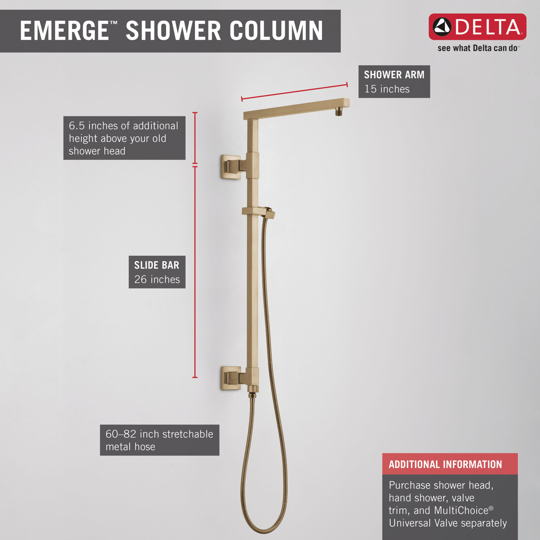 Shower Column 26" Angular (Recertified), image 2