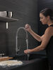 Llave para cocina extensible de una manija con tubo de salida con muelle con tecnología Touch<sub>2</sub>O®