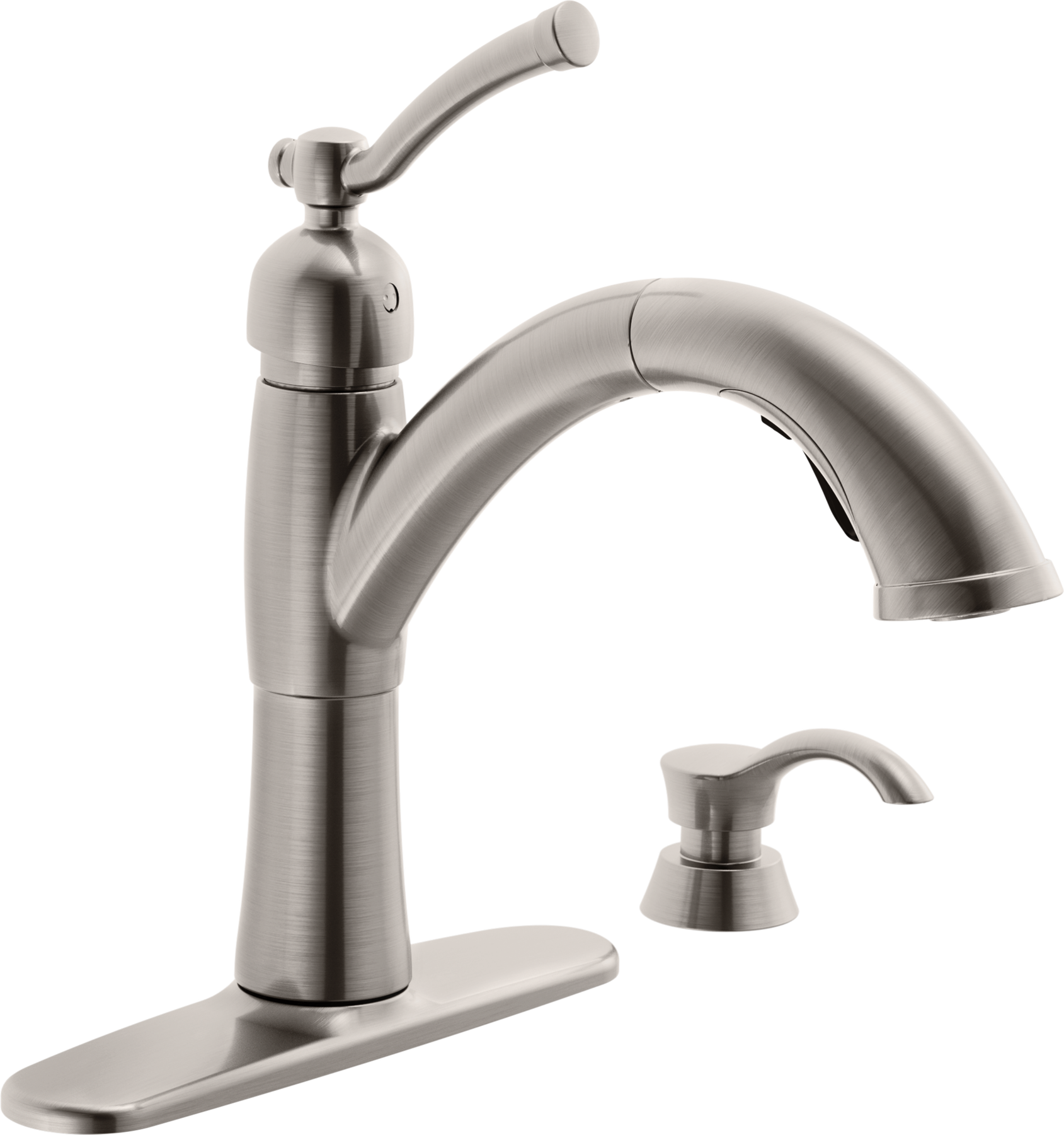 Llave para cocina monomando desplegable con dispensador de jabón, imagen 1