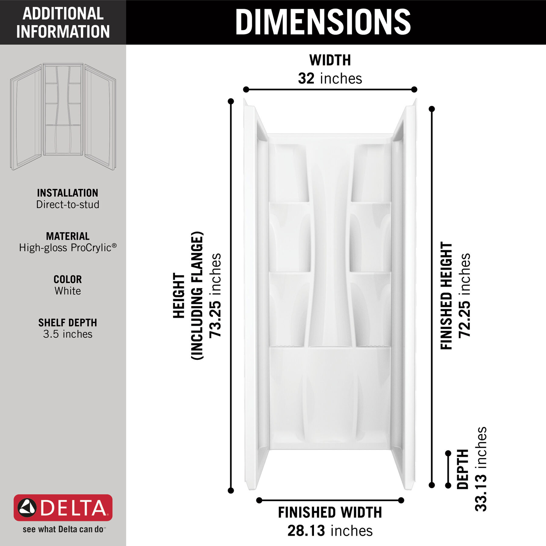 Juego de pared para ducha Classic 400 de 32" x 32", imagen 9