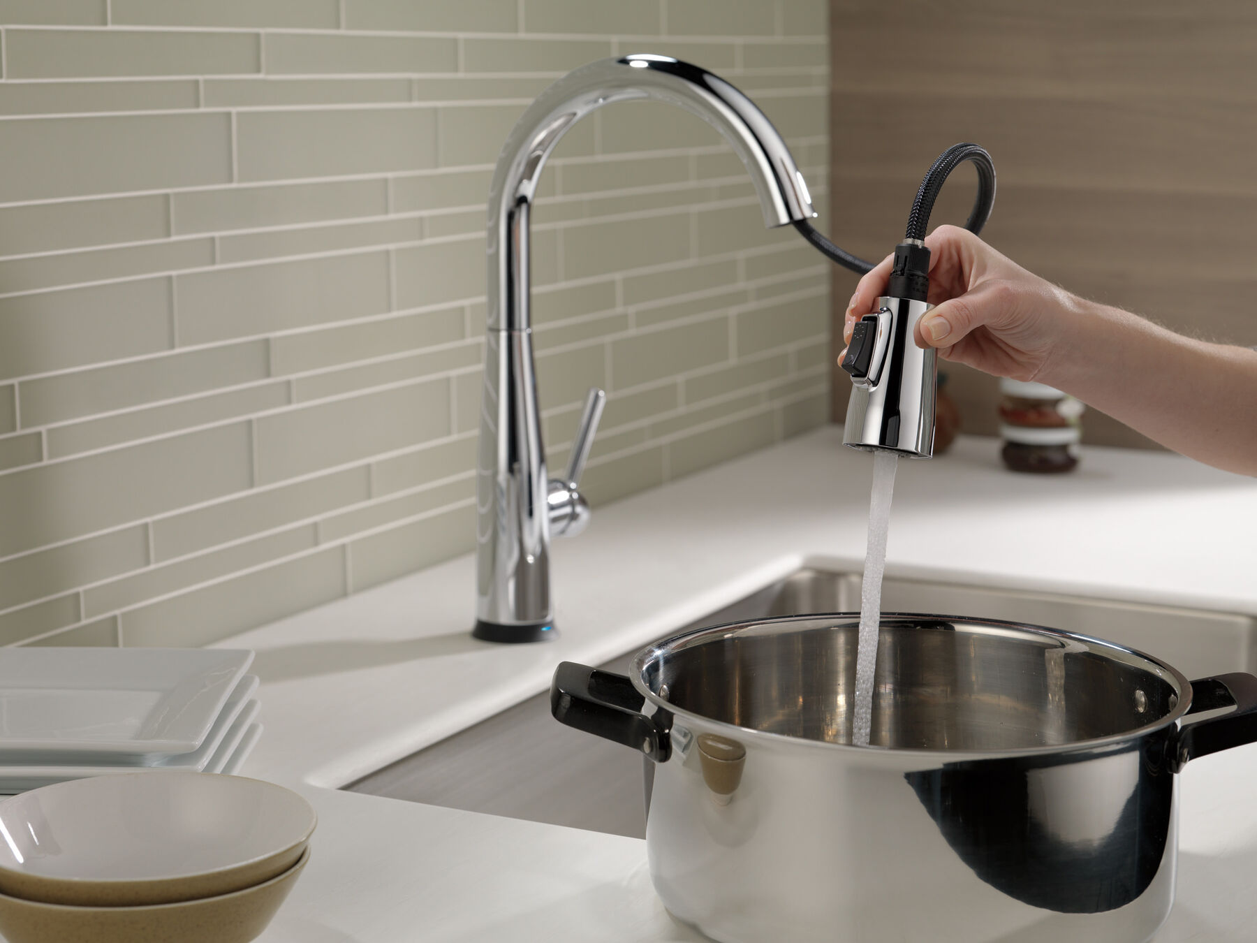Llave para cocina monomando extensible con tecnología Touch<sub>2</sub>O®, imagen 6