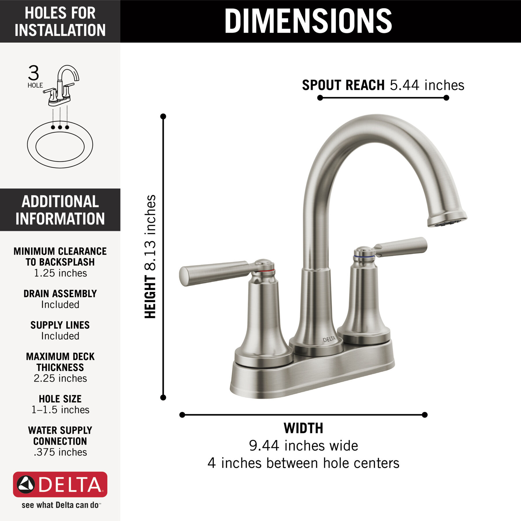 Llave para baño de combinación con dos manijas, imagen 3