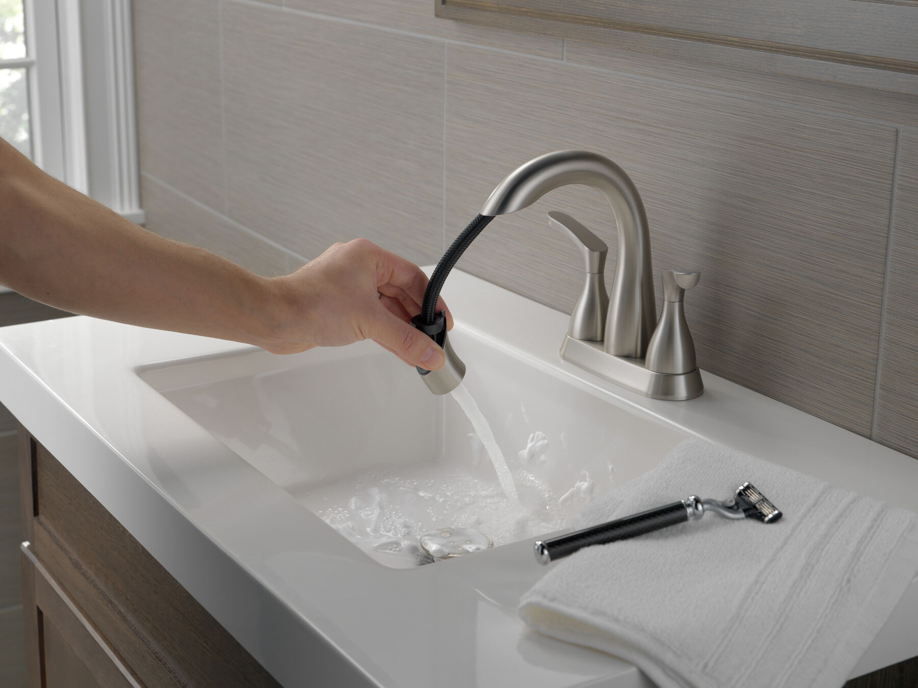 Llave para baño extensible de combinación de dos manijas, imagen 8