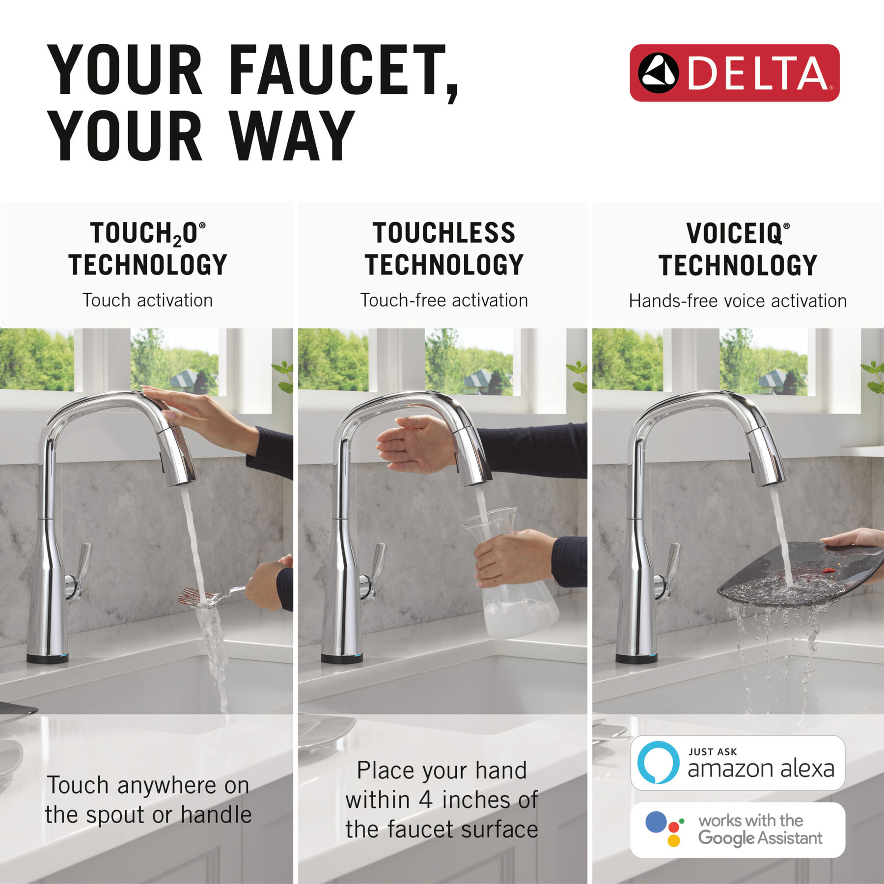 VoiceIQ® Single Handle Pull-Down Faucet with Touch<sub>2</sub>O® Technology, image 5