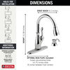 Touch2O with Touchless and VoiceIQ® Technology Single Handle Pull-Down Kitchen Faucet with Soap Dispenser