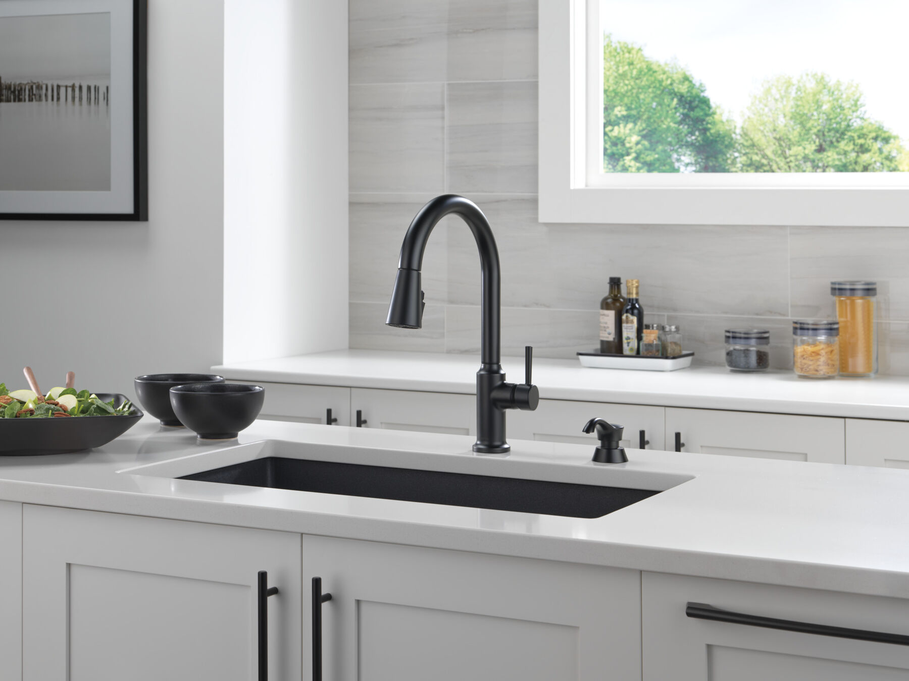 Llave para cocina monomando extensible con dispensador de jabón y tecnología ShieldSpray®, imagen 8