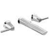 Llave para baño con dos manijas para montaje en pared