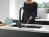 Llave de una manija con tubo de salida deslizable para cocina