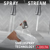 Llave para cocina monomando extensible con dispensador de jabón y tecnología ShieldSpray®