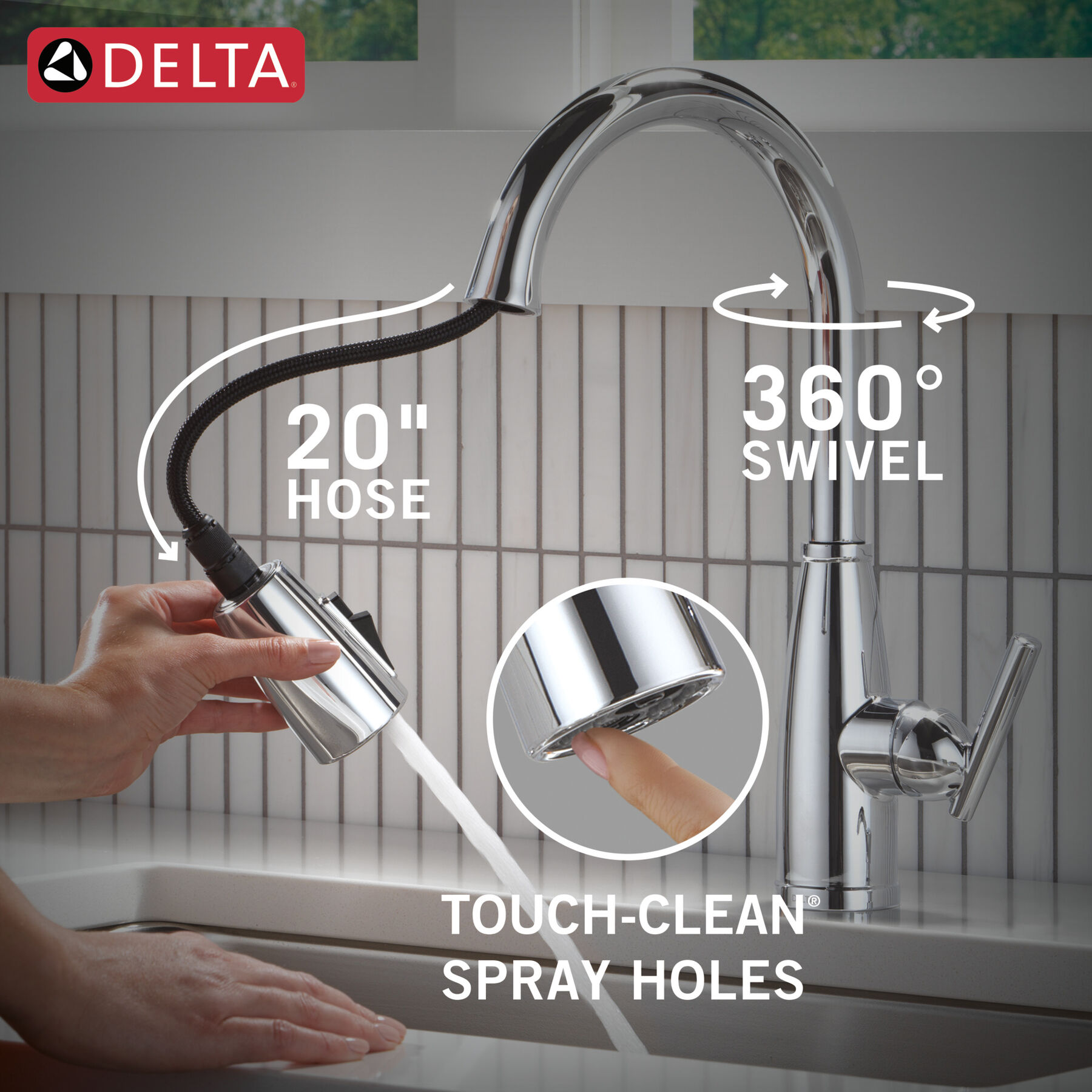 Llave para cocina monomando extensible con dispensador de jabón y tecnología ShieldSpray®, imagen 6