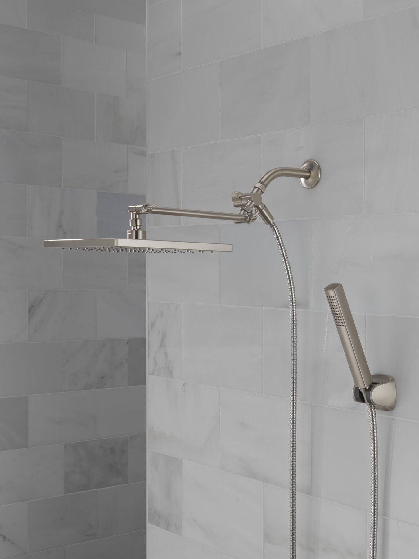 10 inch Raincan Shower Head & Hand Held Combo with Adjustable Extension Arm, image 2