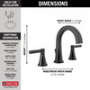 Llave de dos manijas para baño para lavabo de 8"