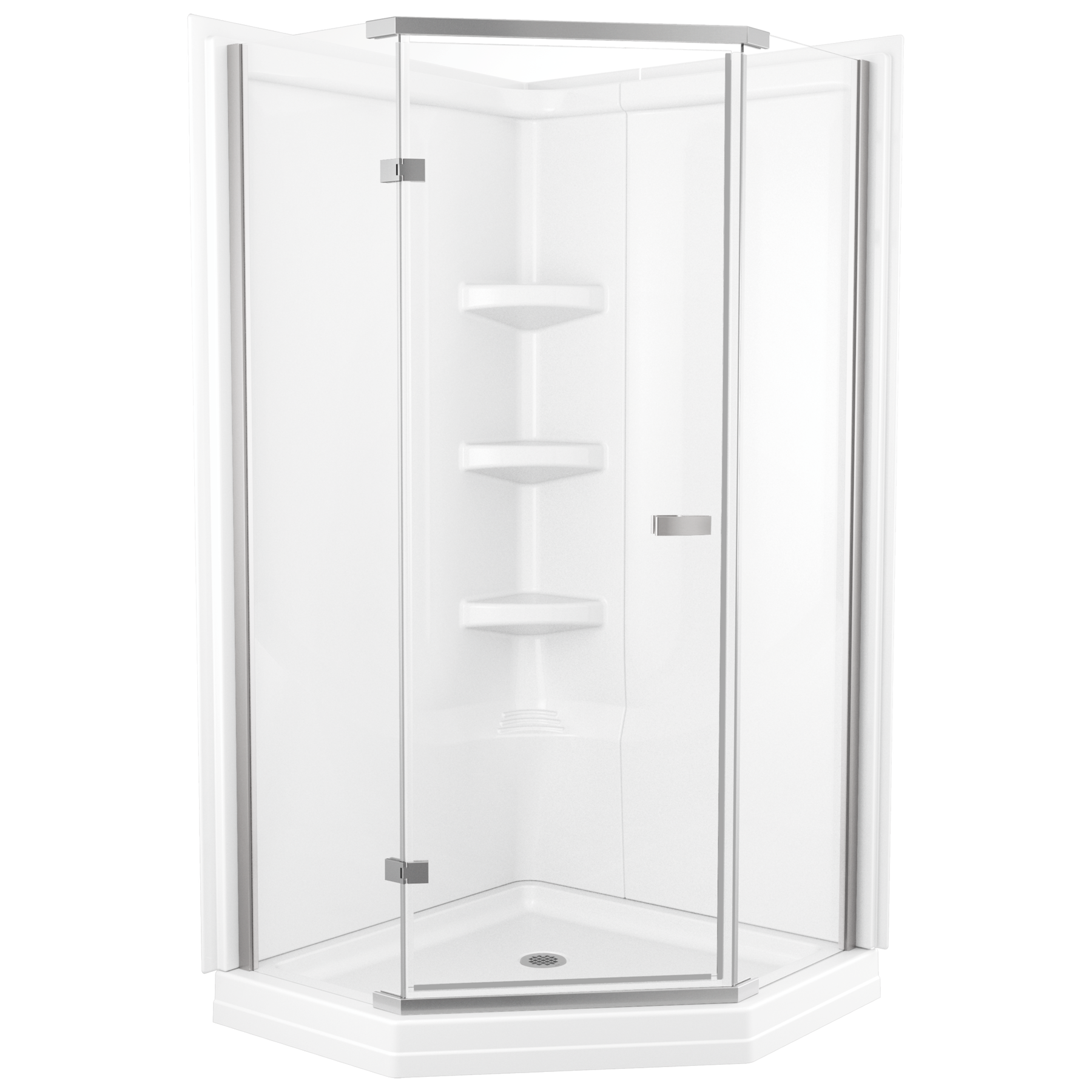 Shower Base with Wall and Enclosure Bundle