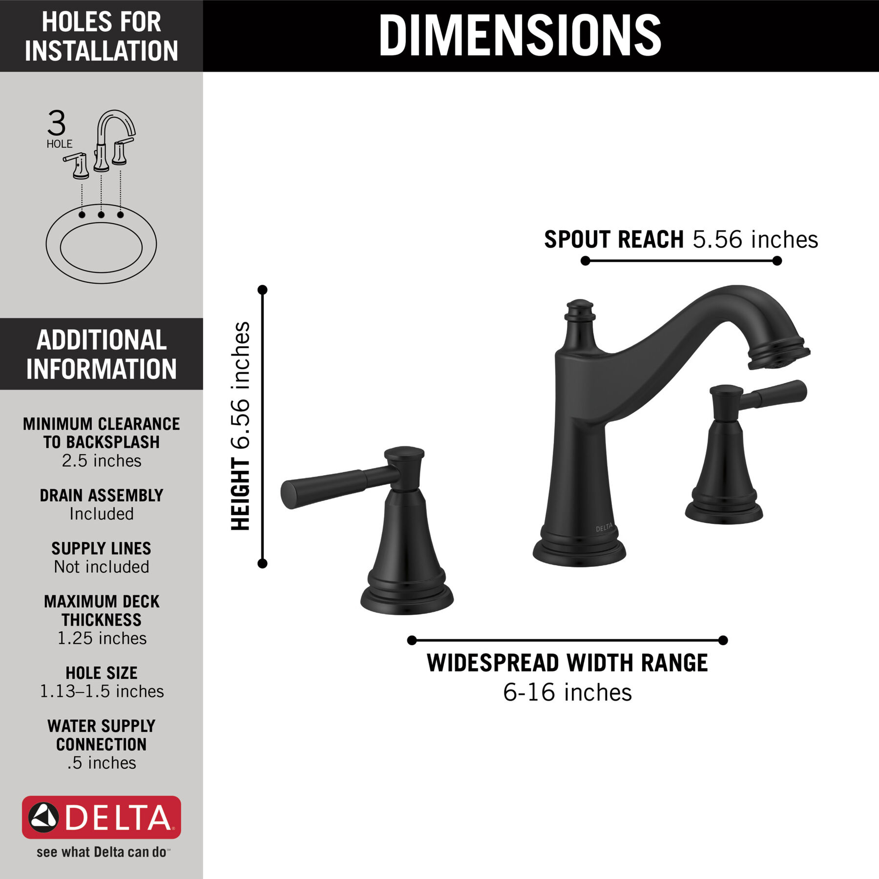 Llave para baño de extensión con dos manijas, imagen 1