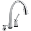 Llave deslizable de una manija para cocina con tecnología Touch2O® y dispensador de jabón
